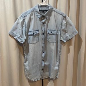Blue short sleeve button down